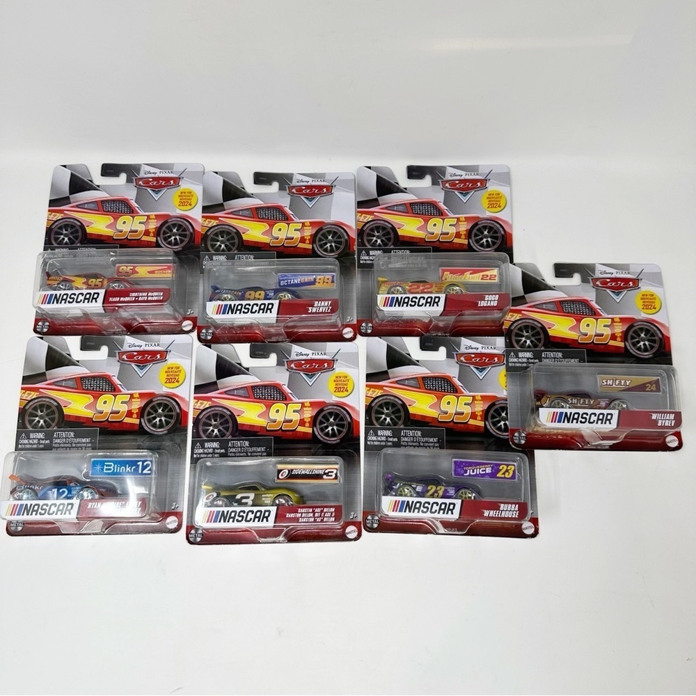 Disney Pixar Cars 2024 NASCAR Die Cast Car Set of 7